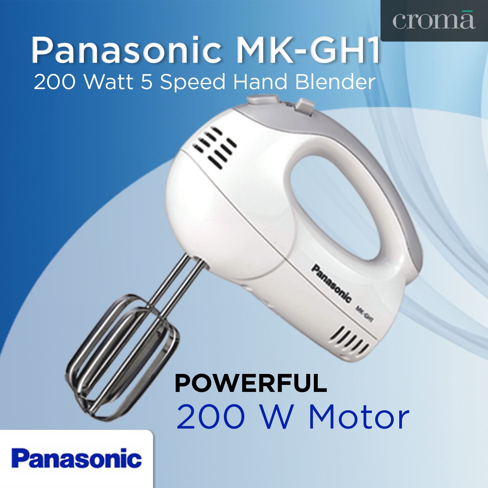 Buy Panasonic MK-GH1 200 Watt 5 Speed Hand Blender with 2